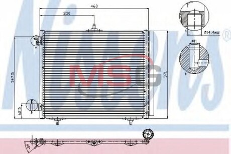 Радіатор кондиціонера First Fit - (6455CZ, 9674813580, 6455AL) NISSENS 94595