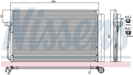 Радіатор кондиціонера First Fit - (64508361362, 64508381362, 64509122827) NISSENS 94747