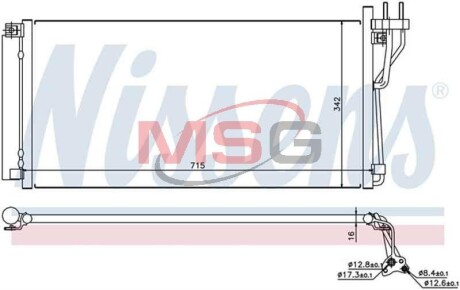 Конденсатор, кондиционер - (976063L180) NISSENS 94804