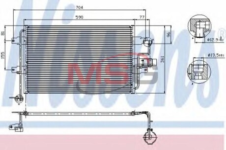 Конденсатор, кондиционер - (1J0820413H, 1J0820413G, 1J0820413P) NISSENS 94838