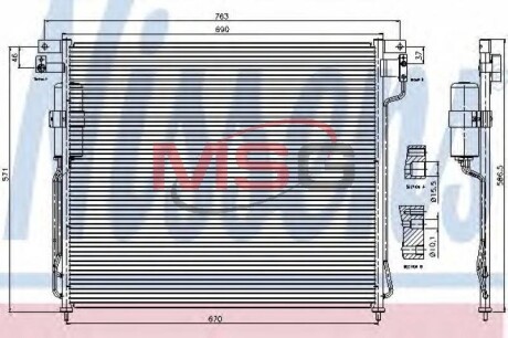 Конденсатор, кондиционер - (92100EA00A, 92100EB00A, 92100EB01A) NISSENS 94879