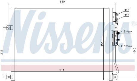 Конденсатор, кондиционер - (k55116928AA, K55116928AB, 55116928AA) NISSENS 94931