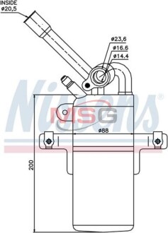 Осушитель, кондиционер - (01130332, 1062340, 1107450) NISSENS 95213