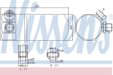 Осушитель, кондиционер - (4A0820191AB, 4A0820193AB) NISSENS 95262