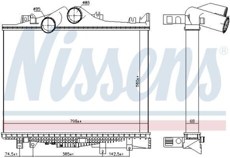 Охолоджувач наддувального повітря - NISSENS 97038