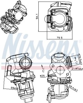 Клапан рециркуляціі ВГ (EGR) First Fit - (11717804950, 1338675, 1439414) NISSENS 98150