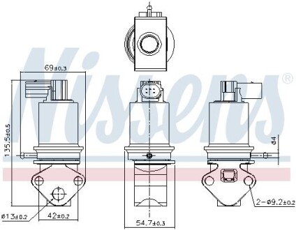 Клапан egr skoda fabia i, vw golf iv 98-01 - (036131503M, 036131503H) NISSENS 98179