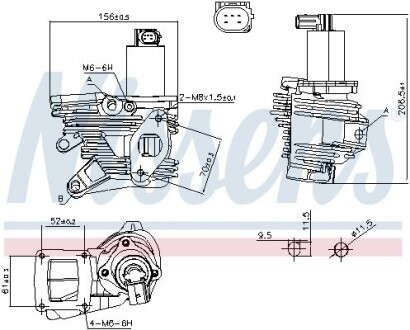 Клапан EGR First Fit - (7701065038, 7701067308, 7701058850) NISSENS 98189