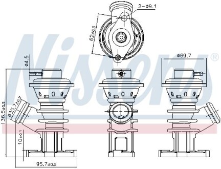 Клапан рециркуляціі ВГ (EGR) First Fit - (71788570, 71788573, 71788574) NISSENS 98191