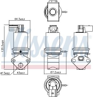 Клапан рециркуляціі ВГ (EGR) First Fit - (03D131503A, 03D131503B, 03D131503C) NISSENS 98202