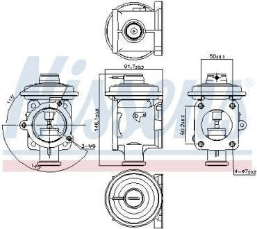 Клапан рециркуляціі ВГ (EGR) First Fit - (11717793484, 11717804382, 11718479608) NISSENS 98219