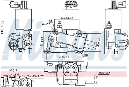 Egr valve - (5851029, 90570477, 90570478) NISSENS 98227