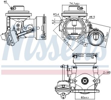 Клапан рециркуляціі ВГ (EGR) First Fit - (03G131501A, 03G131501M) NISSENS 98299