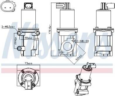 Клапан EGR - ((46530857, 46778209, 55182483, 55204236, 55215030)) NISSENS 98306