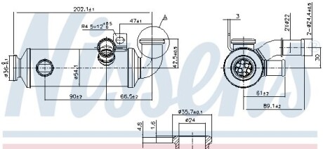 Радиатор, рециркуляция ОГ - (11717804953, 1332087, 1473370) NISSENS 989274