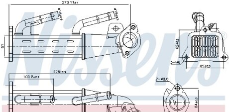 Радиатор, рециркуляция ОГ - NISSENS 989404