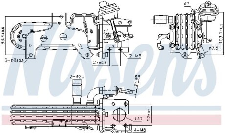 Радиатор, рециркуляция ОГ - NISSENS 989420