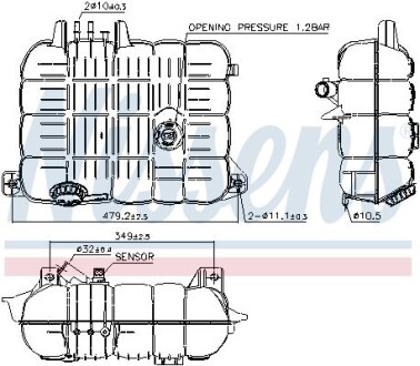 Бачок розширювальний радіатора охолодження - NISSENS 996069