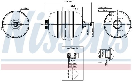 Бачок розширювальний радіатора охолодження - (1307LQ, 1307WK, 132311) NISSENS 996126