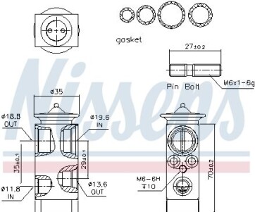 Фото 6 - Розширювальний клапан кондиціонера NISSENS 999233