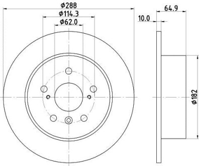 Диск тормозной задний Toyota Camry 2.0, 2.4, 3.0 (93-06) - NISSHINBO ND1001K