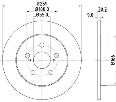 Диск тормозной задний Toyota Prius 1.8 hybrid (09-), Verso 1.3, 1.4 (10-) - (4243112310) NISSHINBO ND1012K