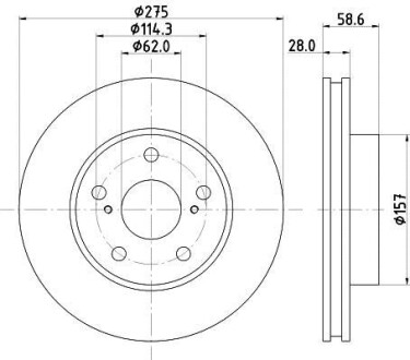 Диск тормозной передний Toyota Hilux III 2.5, 2.7, 3.0, 4.0 (05-) - NISSHINBO ND1055K