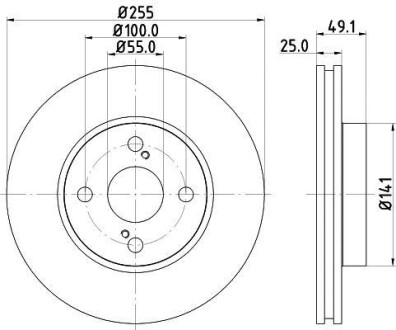 Диск тормозной передний Toyota Corolla, Prius 1.6, 1.5 (02-07) - NISSHINBO ND1083K