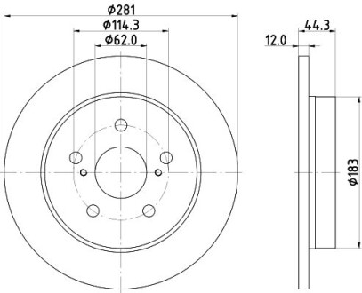 Диск гальмівний задній Toyota RAV4 (18-)б Camry V70 (17-), C-HR (16-) - (4243106180, 4243178010) NISSHINBO ND1111K