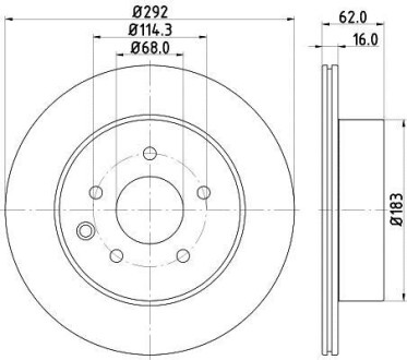 Диск гальмівний задній Renault Koleos 2.0, 2.5 (08-)/ Nissan Qashqai, X-Trail 1.6, 2.0, 2.2 (03-) - (432063NL0A, 432068H304, 432068H305) NISSHINBO ND2003K (фото 1)