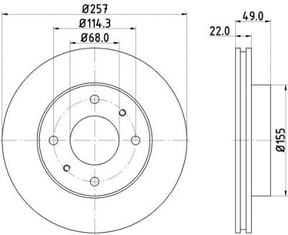 Диск гальмівний передний Nissan Primera 1.6, 2.0 (96-00) - (4020693J01, 4020671E05, 4020671E01) NISSHINBO ND2018K