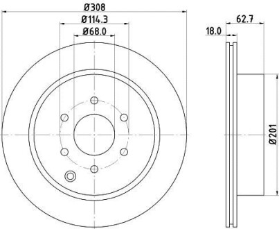 Диск тормозной задний Nissan Navara, Pathfinder 2.5, 3.0, 4.0 (05-) - (43206EB300, 43206EB30A, A4704230200) NISSHINBO ND2032K