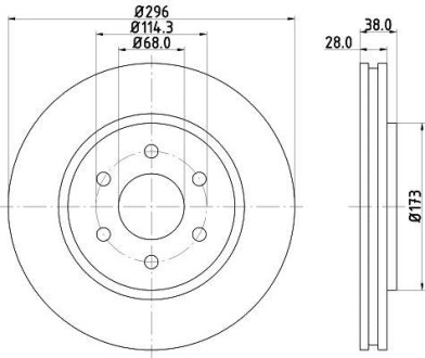 Диск тормозной передний Nissan Navara, Pathfinder 2.5 dci (05-) - (402069BE0A, 402069BE0B, 40206EA00A) NISSHINBO ND2033K