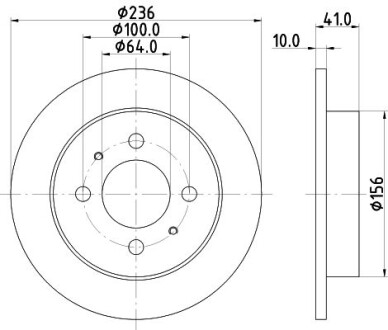 Диск тормозной задний Mitsubishi Colt, Lancer 1.3, 1.6 (92-96) - (mb249357, mb857762, mb857763) NISSHINBO ND3036