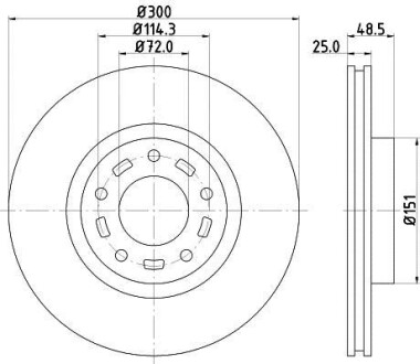 Диск тормозной передний Mazda 3, 5 1.8, 2.0, 2.2 (05-) - (bp6y3325xd, bp6y3325xe, bp6y3325xf) NISSHINBO ND5002K