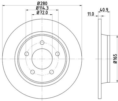 Диск тормозной задний Mazda 3, 5 2.0, 2.2, 2.3, 2.5 (05-) - (bp6y26251b, bp6y26251c, bp6y26251d) NISSHINBO ND5017