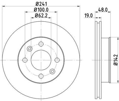 Диск тормозной передний Hyundai Getz 1.1, 1.3, 1.5, 1.6 (02-05) - (517121C000, 517121C100, 517121C300) NISSHINBO ND6017