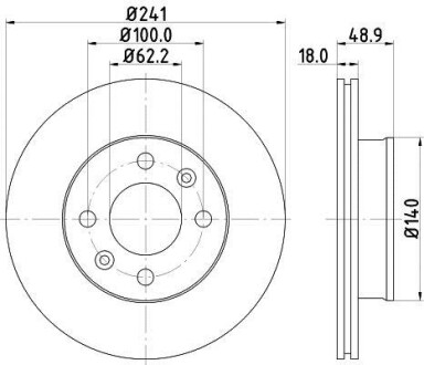 Диск тормозной передний Hyundai i10/Kia Picanto 1.0, 1.1, 1.2 (11-) - NISSHINBO ND6018K