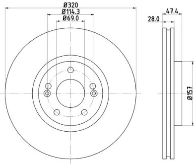 Диск тормозной передний Hyundai i40/Kia Optima 1.6, 1.7, 2.0 (11-) - (517122T100, 517122T000) NISSHINBO ND6073K