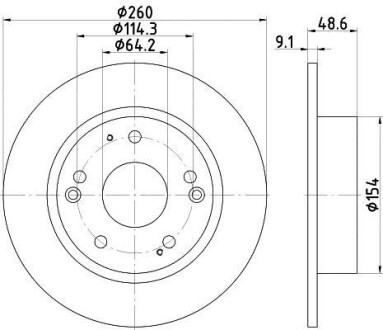 Диск тормозной задний Honda Accord 2.0 2.4 (06-) - (42510ST7R00, 42510SDAA00) NISSHINBO ND8026K