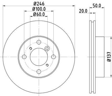 Диск тормозной передний Suzuki Liana 1.3, 1.4, 1.5 (01-07) - (55311242G00000, 55311242G02, 55311242G02000) NISSHINBO ND9007