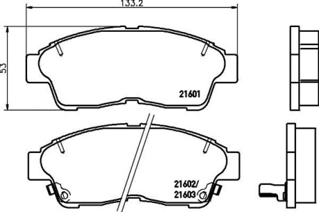 Колодки гальмівні дискові передні Toyota Corolla, RAV-4 1.6, 1.9, 2.0 (97-00) - NISSHINBO NP1000