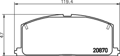 Колодки тормозные дисковые передние Toyota Fortuner, Hilux 2.5, 2.7, 3.0 (05-) - NISSHINBO NP1001