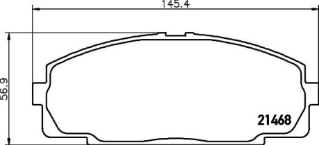 Колодки тормозные дисковые передние Strong Ceramic Toyota Hiace 2.0, 2.4, 3.0 (98-04) - (449126310, 449126280, 446535270) NISSHINBO NP1004SC