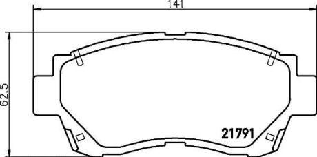 Колодки тормозные дисковые передние Toyota Camry/Lexus ES 2.2, 3.0 (96-01) - (0449133042, 0449124060, 0449150021) NISSHINBO NP1006