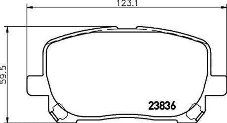 Колодки гальмівні дискові передні Toyota Avensis 2.0, 2.4 (01-11) - (19108023, 0446502070, 0446502080) NISSHINBO NP1009