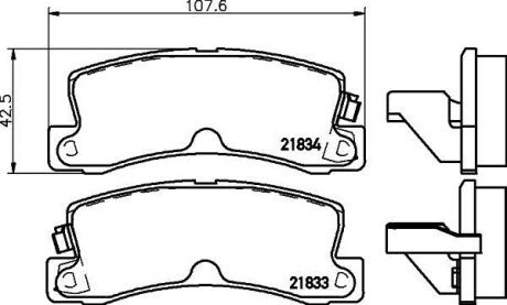 Колодки гальмівні дискові задні Lexus ES 3.0 (96-01) - (0446612031, 0446612040, 0446612070) NISSHINBO NP1011