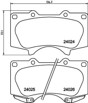 Колодки тормозные дисковые передние Strong Ceramic Mitsubishi Pajero IV (06-)/Toyota LC200 (07-), Hilux VIII (15-) - NISSHINBO NP1012SC