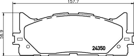 Колодки гальмівні дискові передние Toyota Camry (ACV40, ACV50), Rav IV 2.4, 3.0 (06-)Lexus ES350 3.5 V6 (06-) - NISSHINBO NP1015