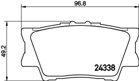 Колодки тормозные дисковые задние Toyota Camry, RAV-4 2.0, 2.4, 2.5 (08-) - NISSHINBO NP1016